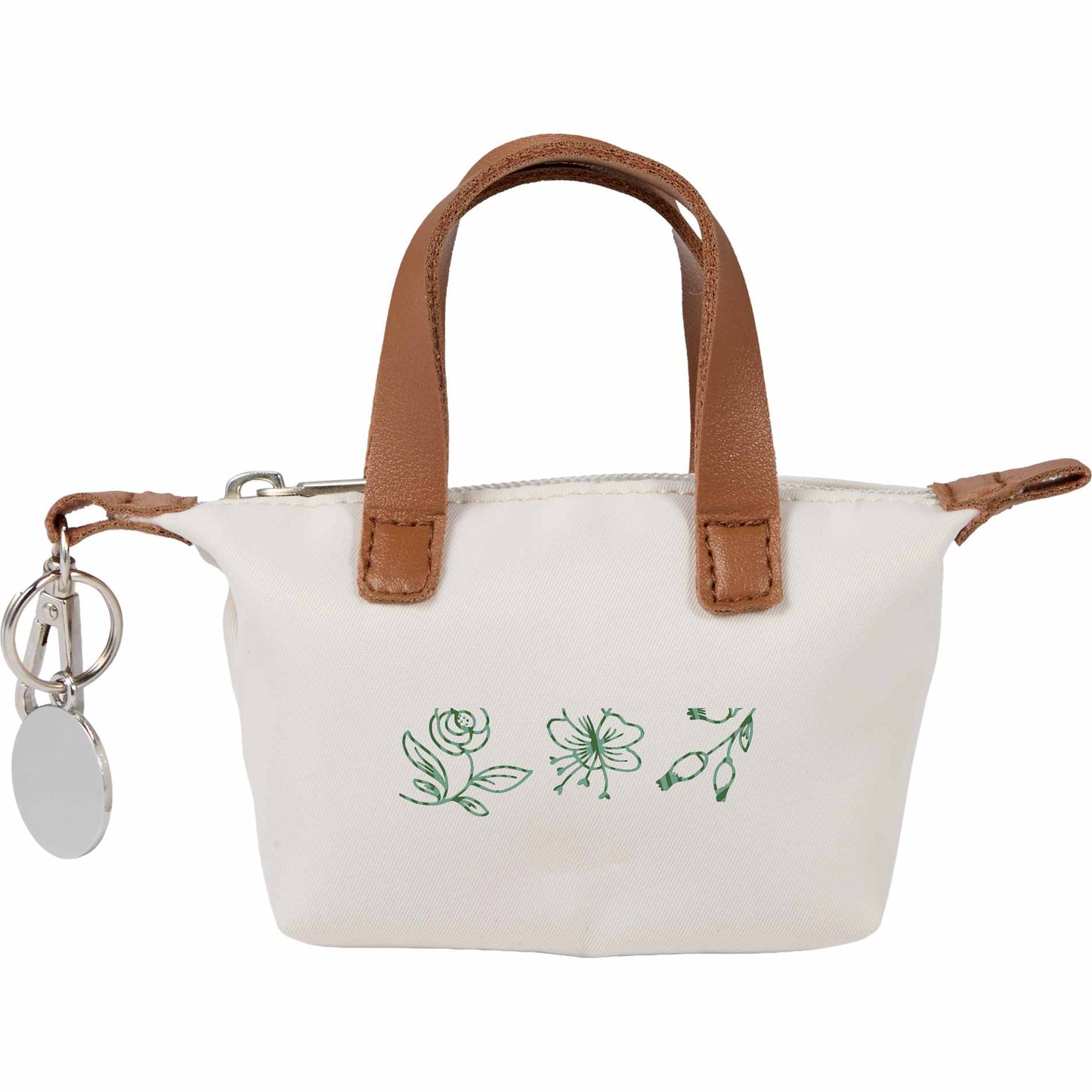 Front View of Natural Mini Fontaine Tote Charm