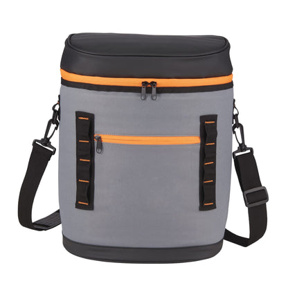 Front View of Orange 20 Can Backpack Cooler plain
