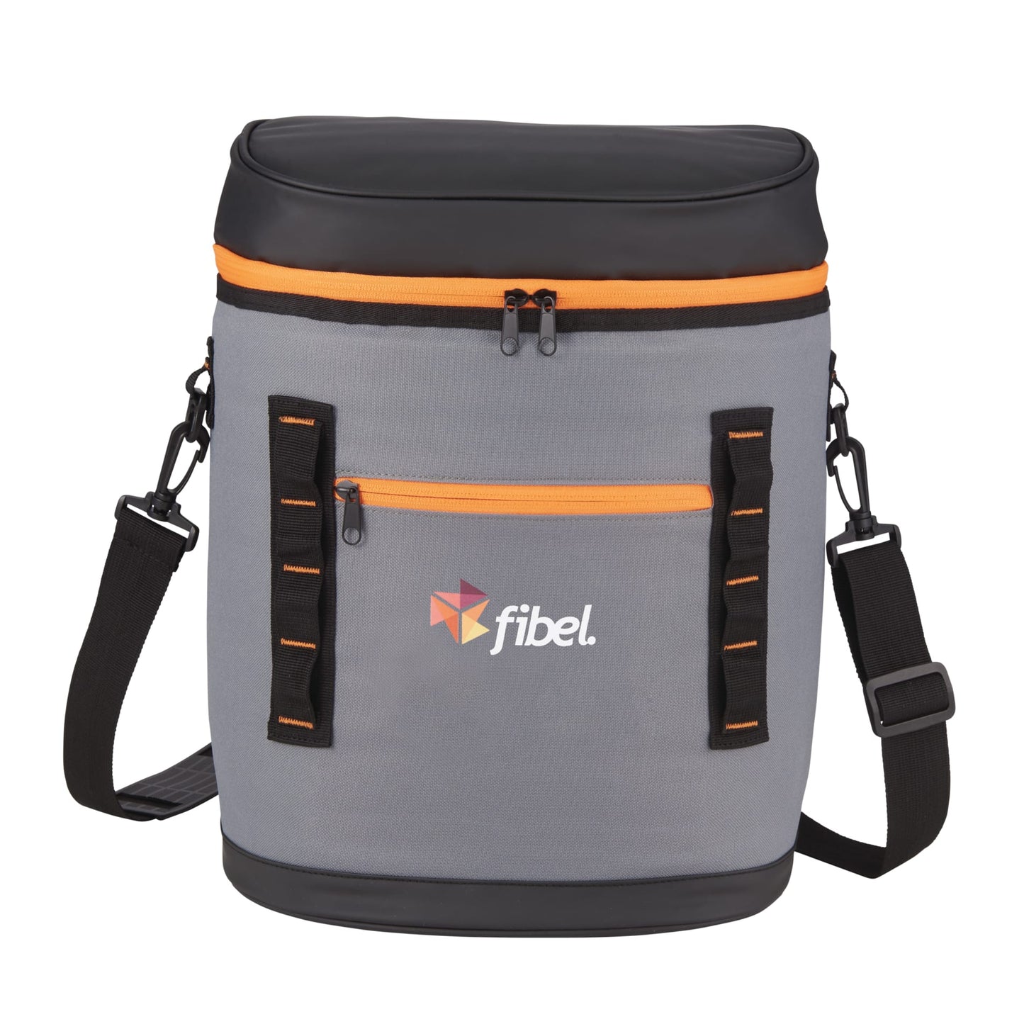 Front View of Orange 20 Can Backpack Cooler