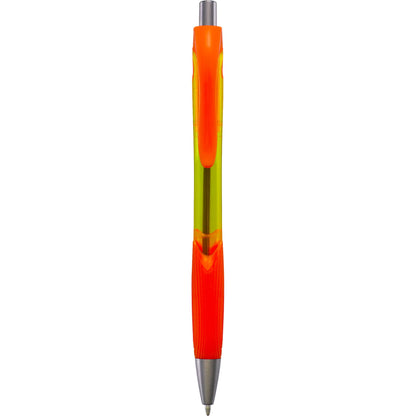 Front View of Orange Carlow Recycled Gel Pen
