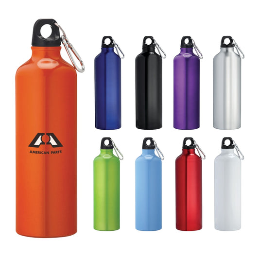 Front View of Orange Pacific 26oz Aluminum Sports Bottle