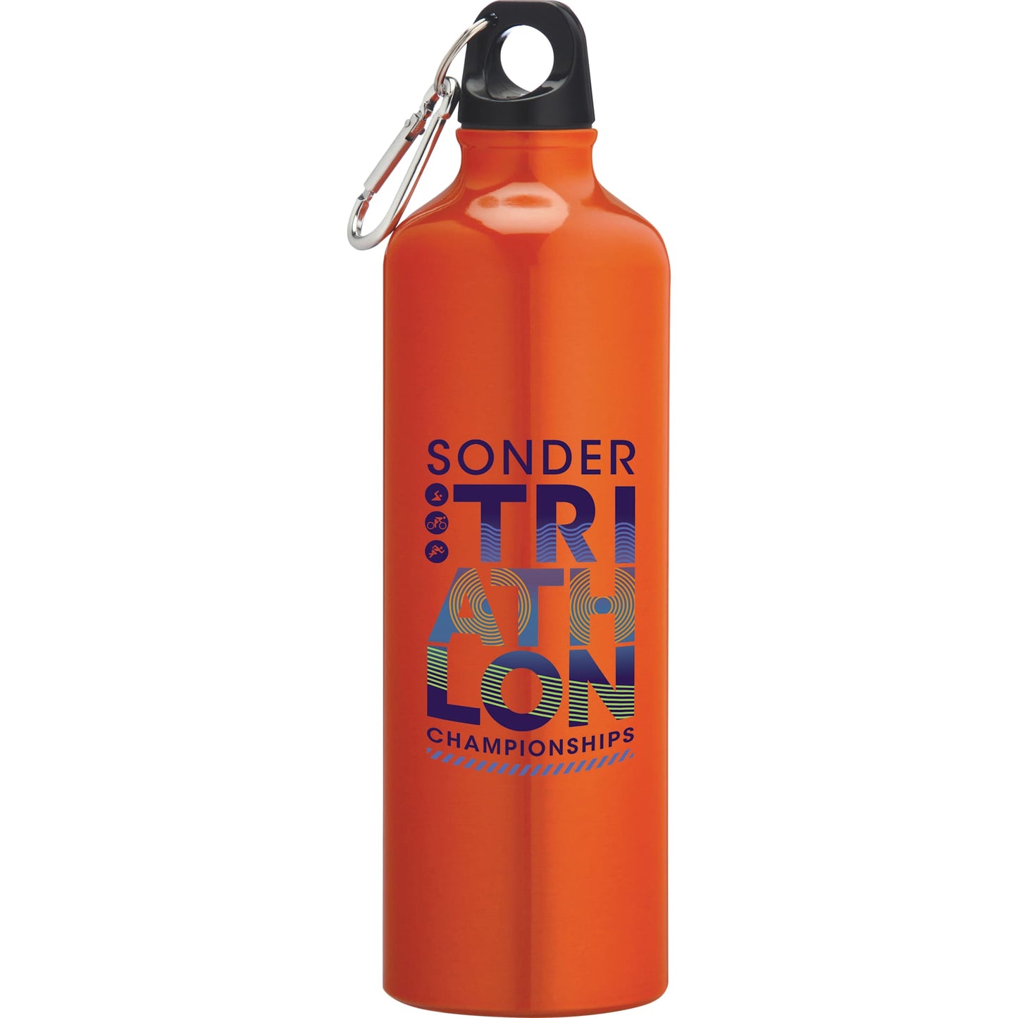 Front View of Orange Pacific 26oz Aluminum Sports Bottle