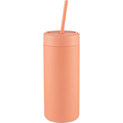 Front View of Orange Sol Tonal Straw Tumbler 20oz plain