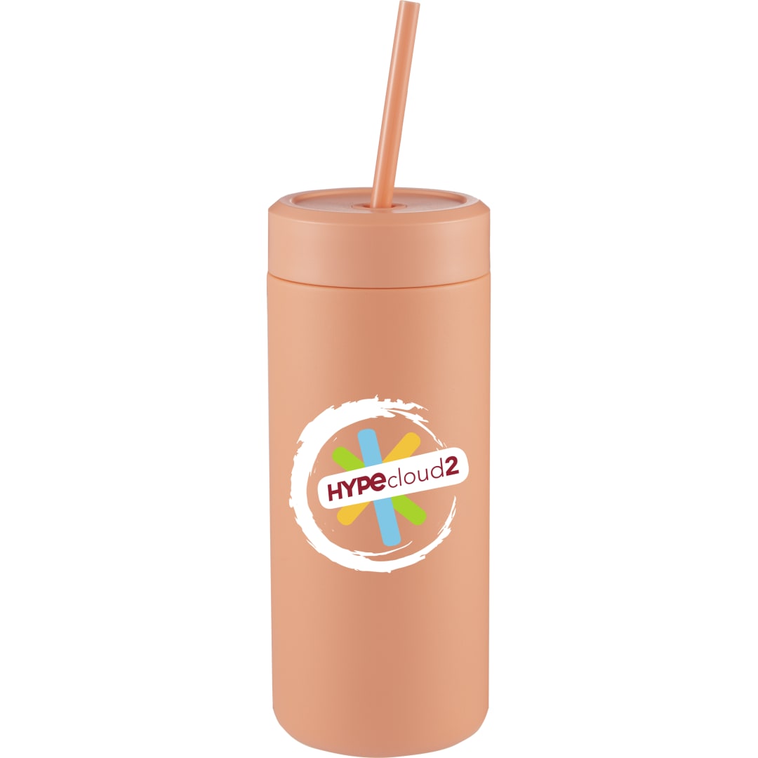 Front View of Orange Sol Tonal Straw Tumbler 20oz