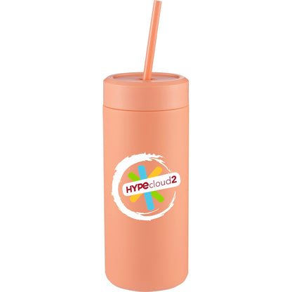 Front View of Orange Sol Tonal Straw Tumbler 20oz