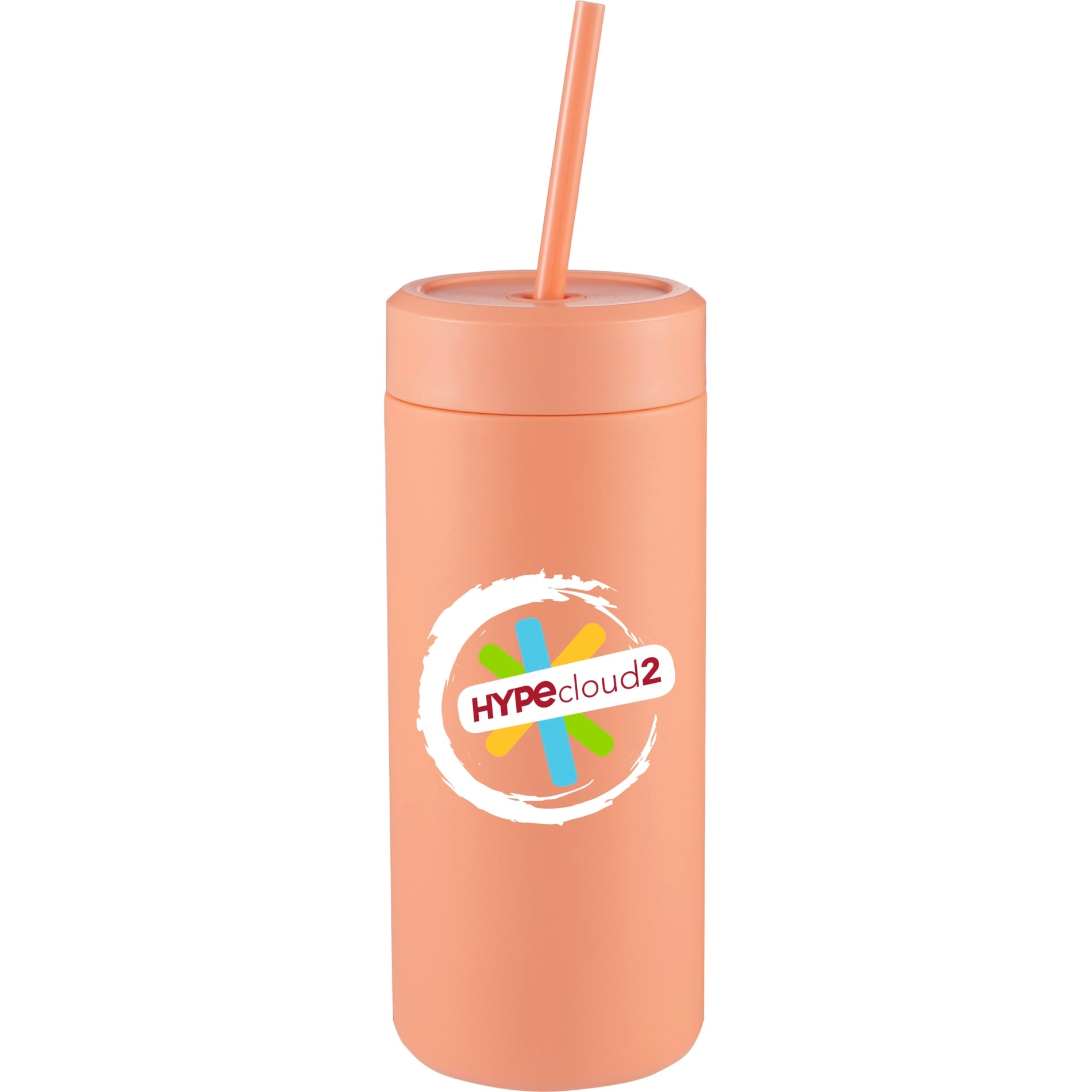 Front View of Orange Sol Tonal Straw Tumbler 20oz