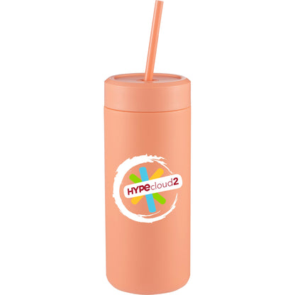 Front View of Orange Sol Tonal Straw Tumbler 20oz