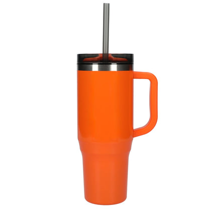 Front View of Orange Thor 40oz Straw Tumbler plain