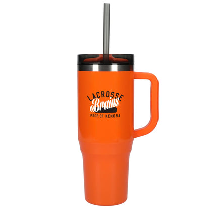 Front View of Orange Thor 40oz Straw Tumbler
