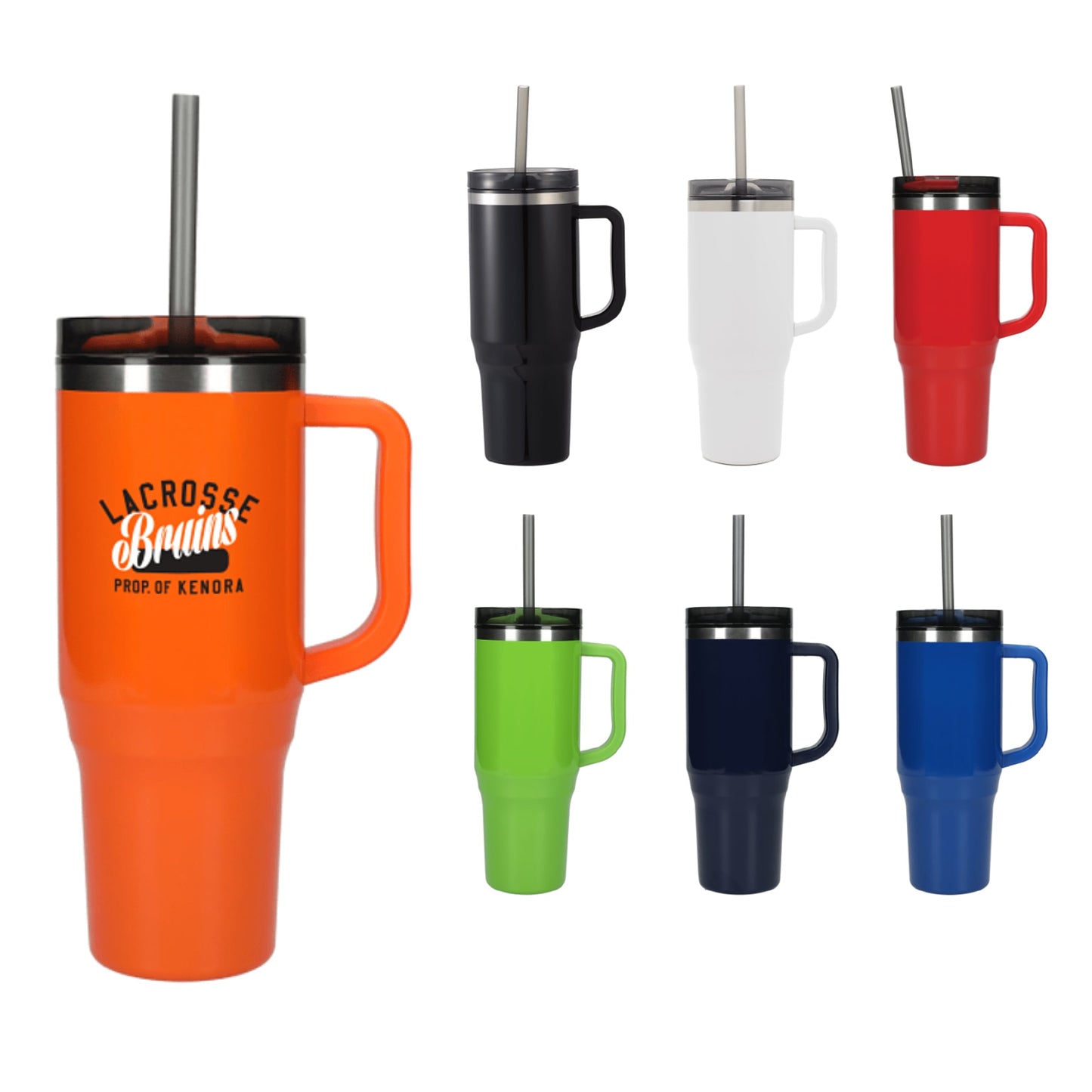 Front View of Orange Thor 40oz Straw Tumbler