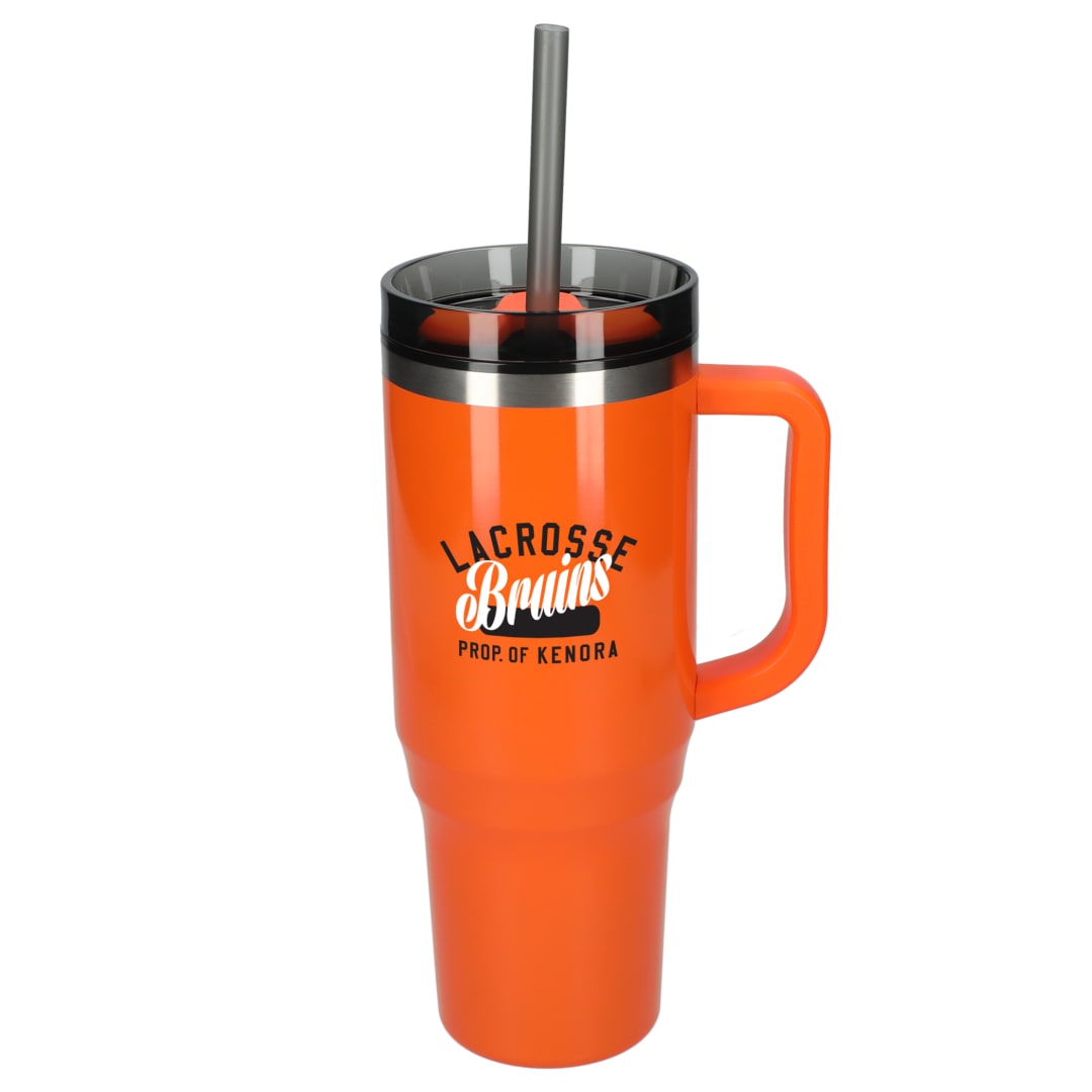 Front View of Orange Thor 40oz Straw Tumbler