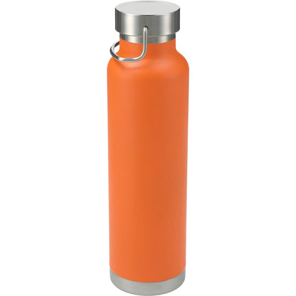 Front View of Orange Thor Copper Vacuum Insulated Bottle 22oz plain