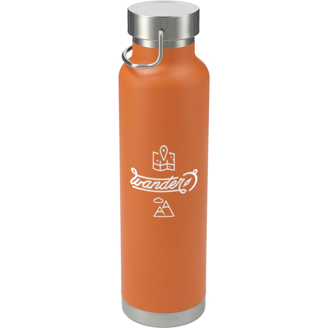Front View of Orange Thor Copper Vacuum Insulated Bottle 22oz