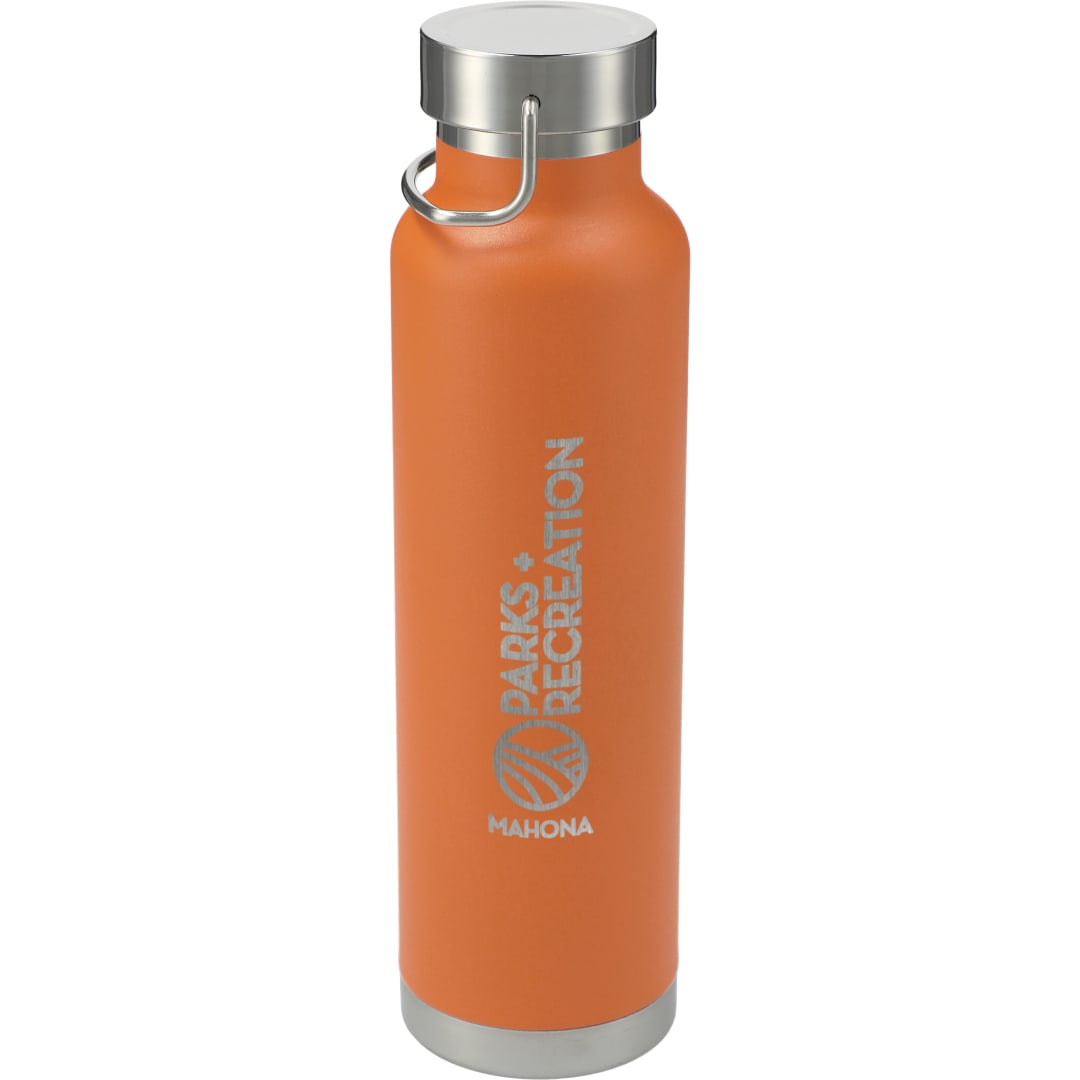 Front View of Orange Thor Copper Vacuum Insulated Bottle 22oz