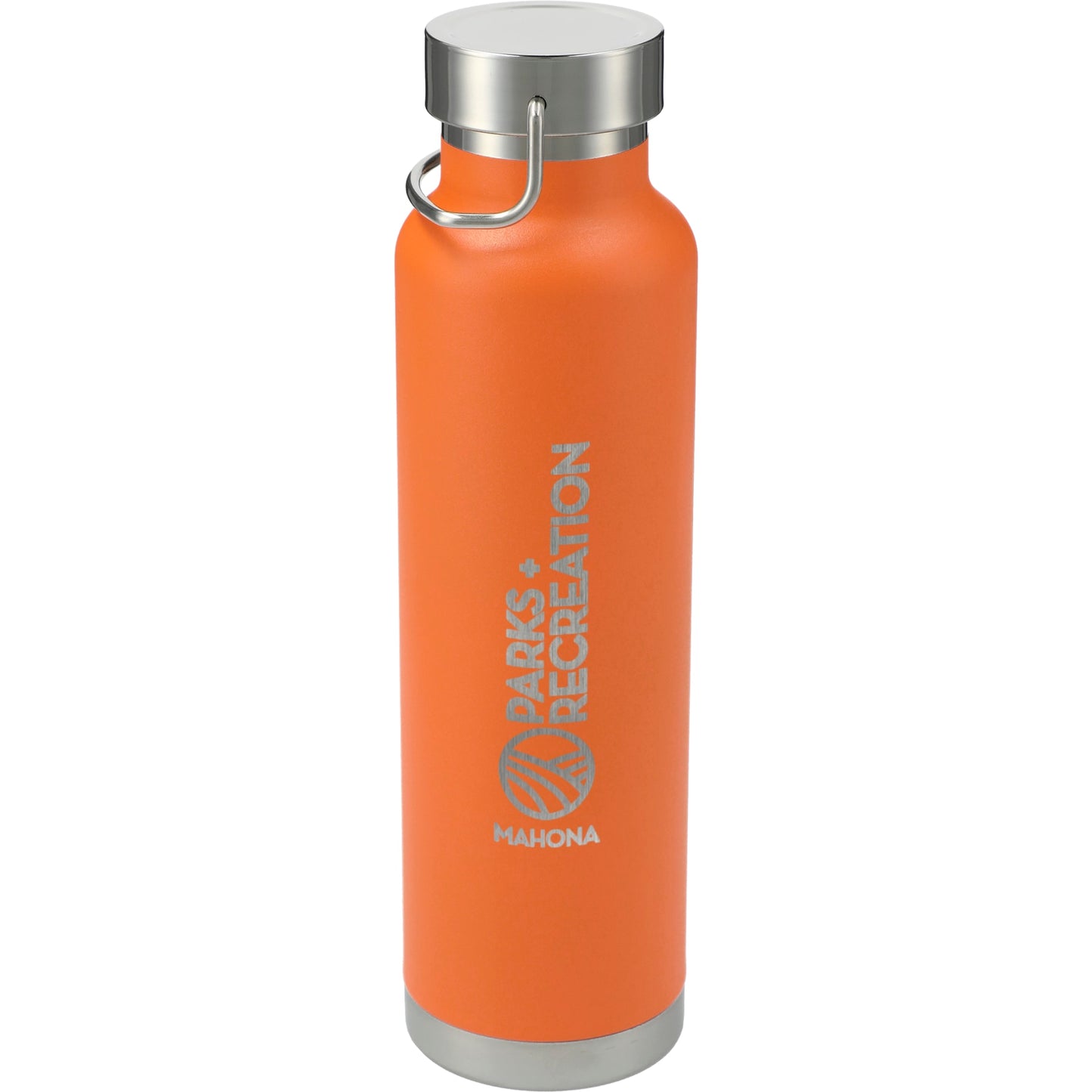 Front View of Orange Thor Copper Vacuum Insulated Bottle 22oz