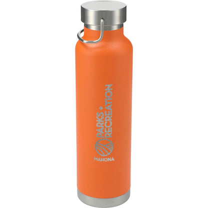 Front View of Orange Thor Copper Vacuum Insulated Bottle 22oz