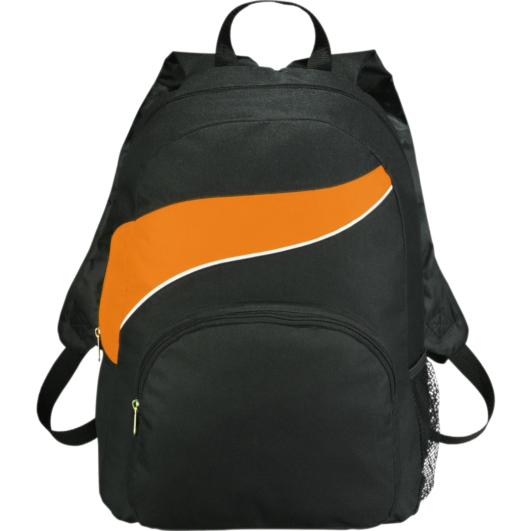 Front View of Orange Tornado Deluxe Backpack plain