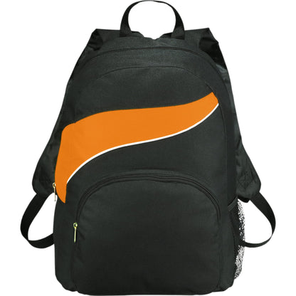 Front View of Orange Tornado Deluxe Backpack plain
