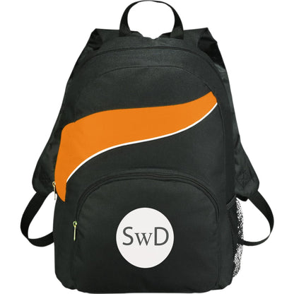 Front View of Orange Tornado Deluxe Backpack