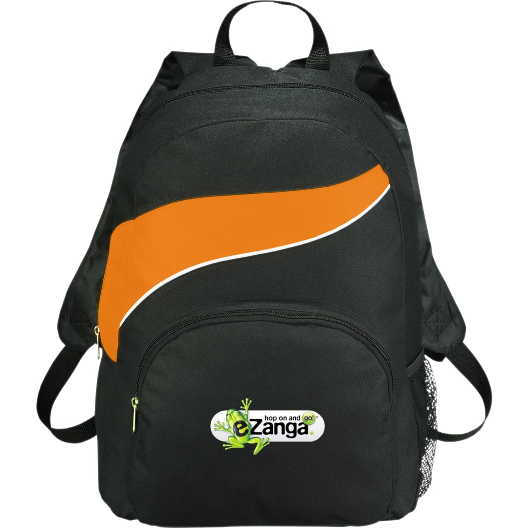 Front View of Orange Tornado Deluxe Backpack