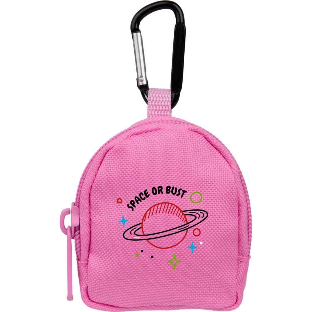 Front View of Pink Mini Backpack Bag Charm