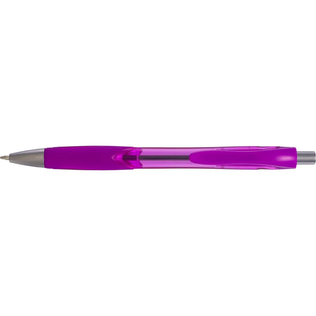 Front View of Purple Carlow Recycled Gel Pen