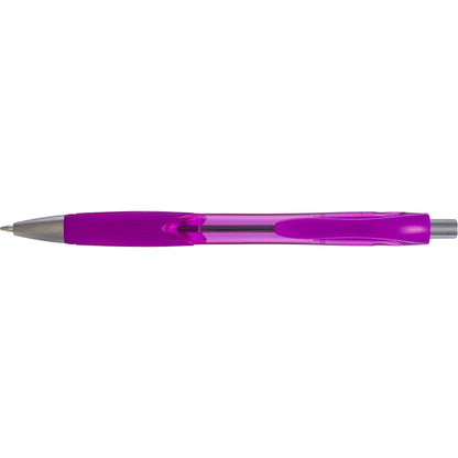 Front View of Purple Carlow Recycled Gel Pen