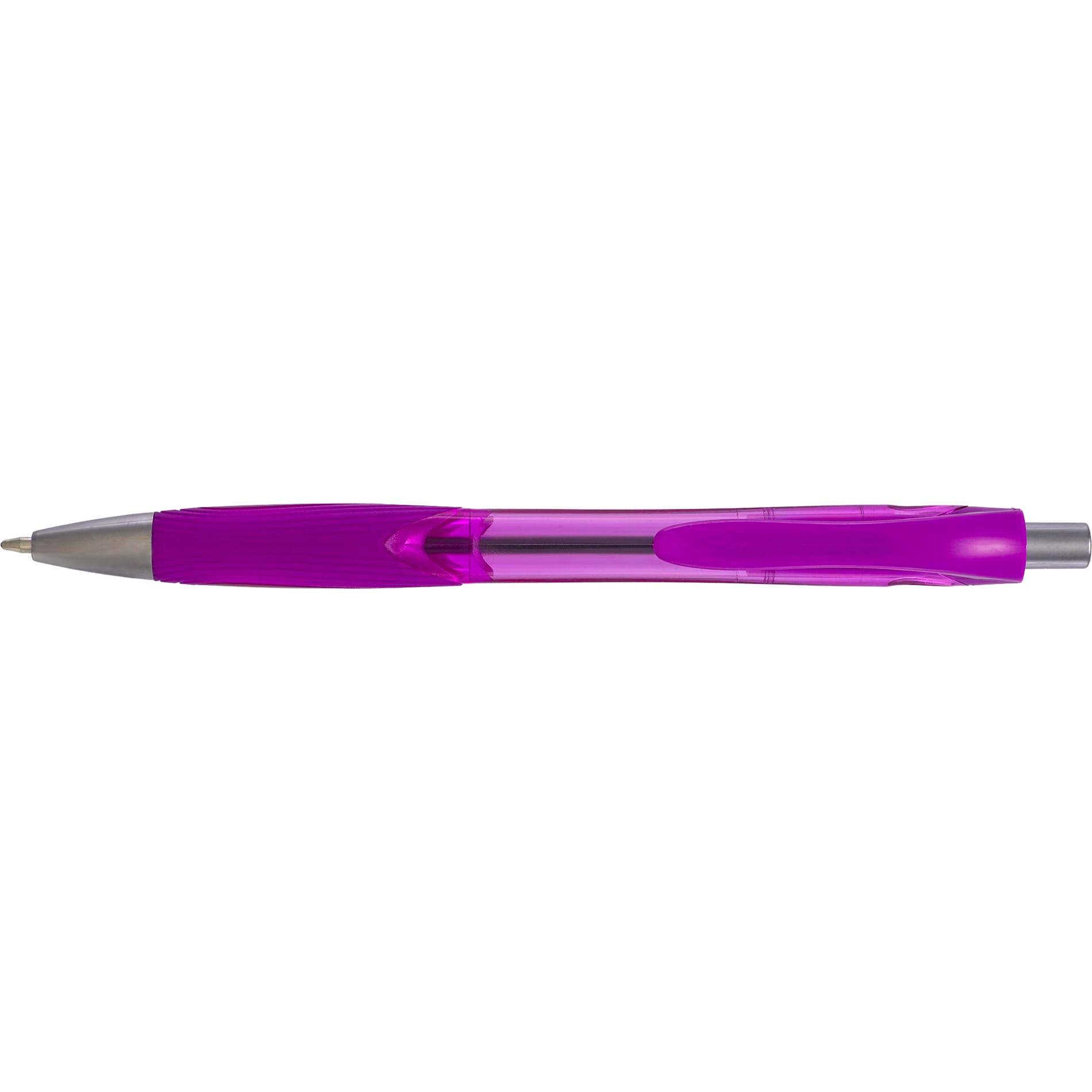 Front View of Purple Carlow Recycled Gel Pen
