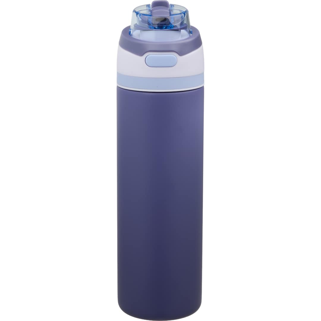 Front View of Purple Elvin 28oz Recycled Stainless Flip Straw Bottle plain