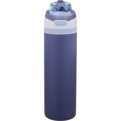 Front View of Purple Elvin 28oz Recycled Stainless Flip Straw Bottle plain