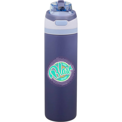 Front View of Purple Elvin 28oz Recycled Stainless Flip Straw Bottle