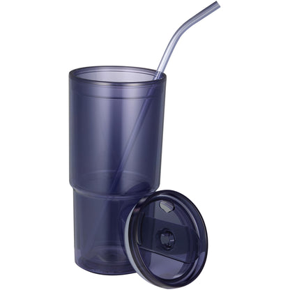 Front View of Purple Mia Recycled Acrylic Tumbler 24oz plain
