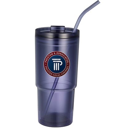 Front View of Purple Mia Recycled Acrylic Tumbler 24oz