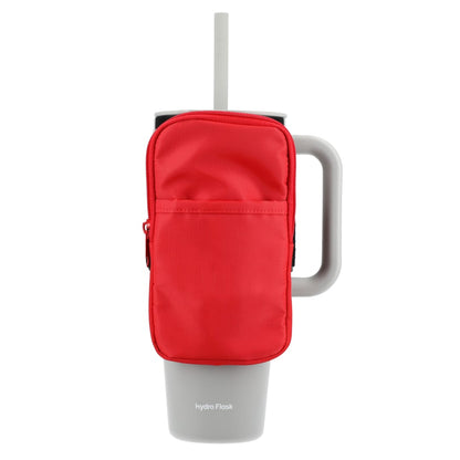 Front View of Red Bottle Buddy Water Bottle Pouch plain