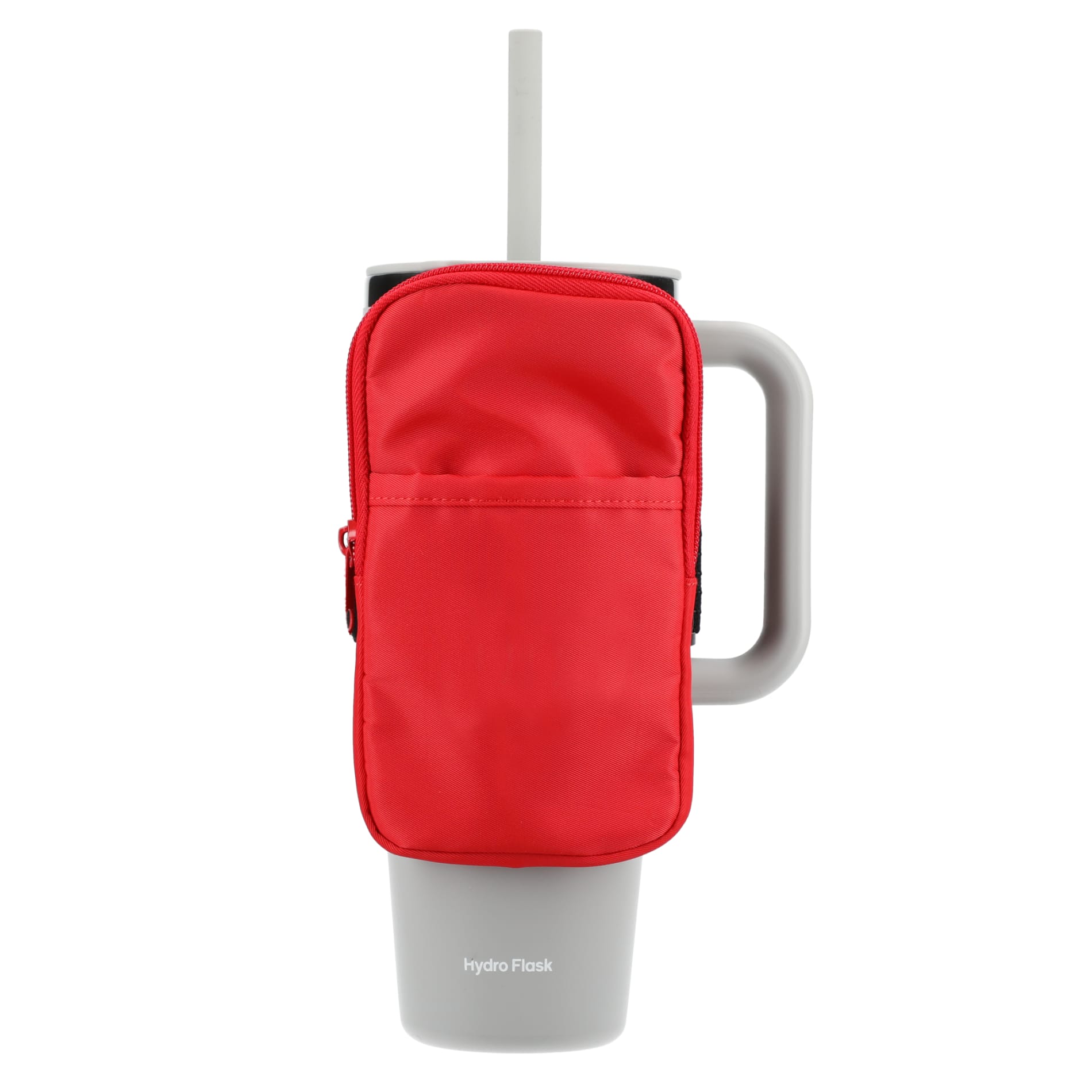 Front View of Red Bottle Buddy Water Bottle Pouch plain