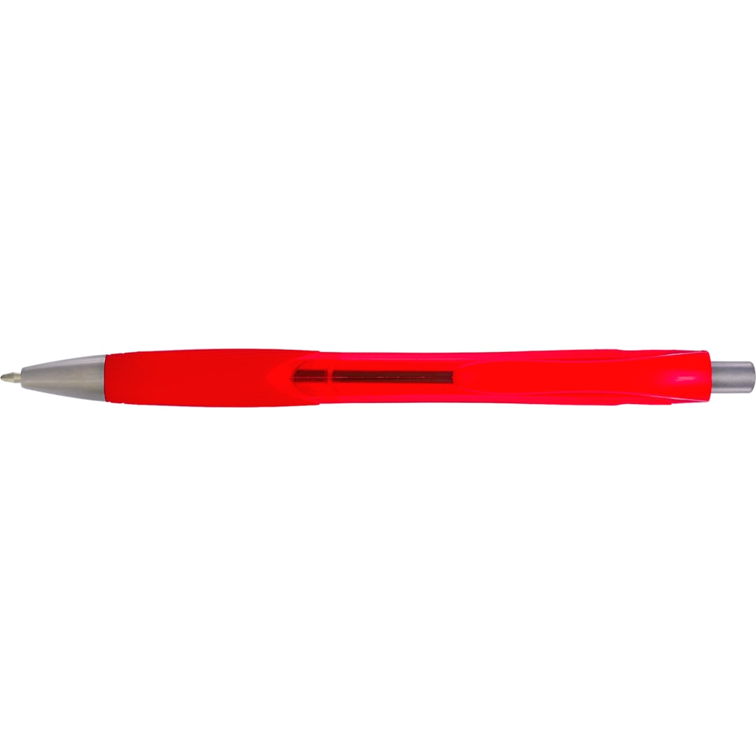 Front View of Red Carlow Recycled Gel Pen