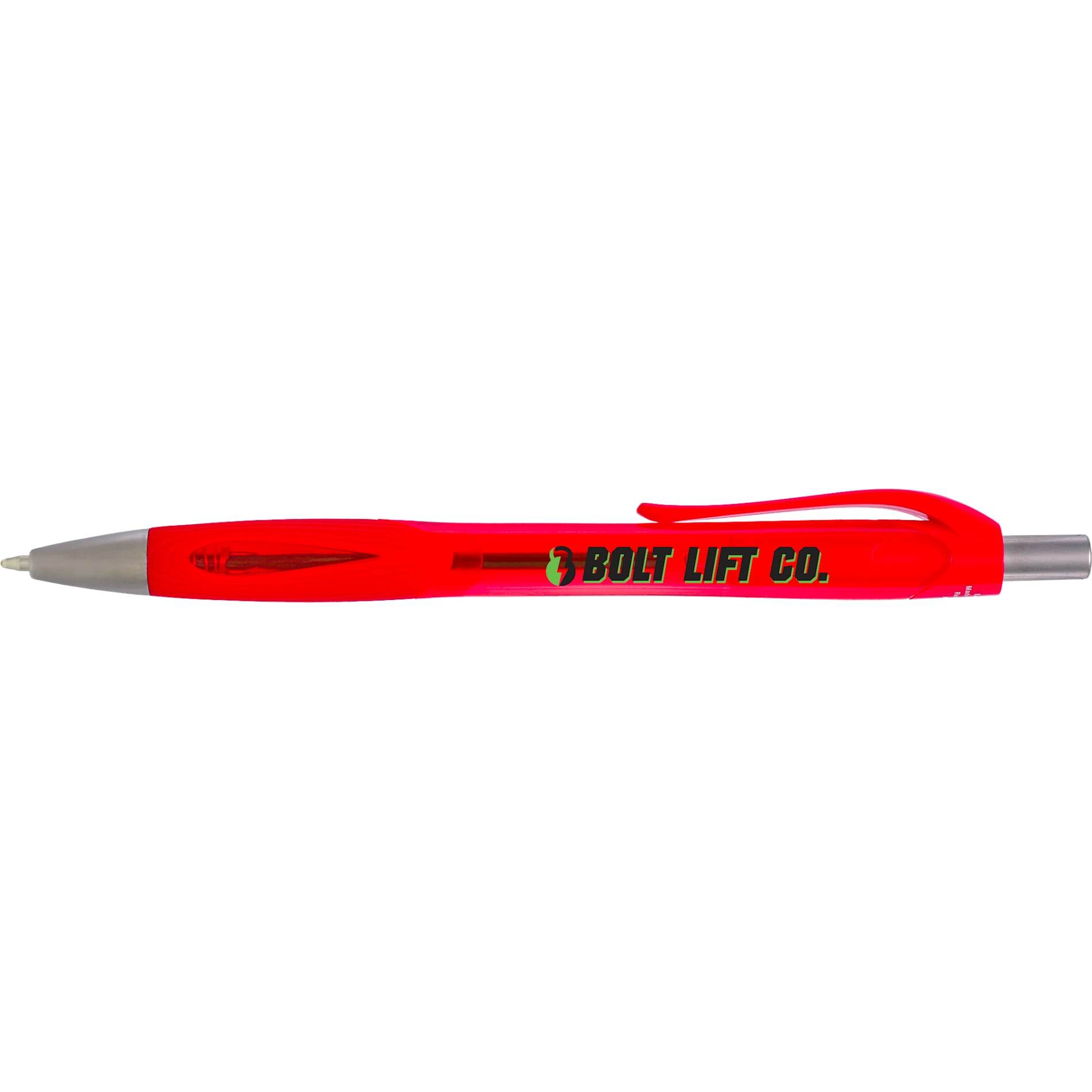 Front View of Red Carlow Recycled Gel Pen