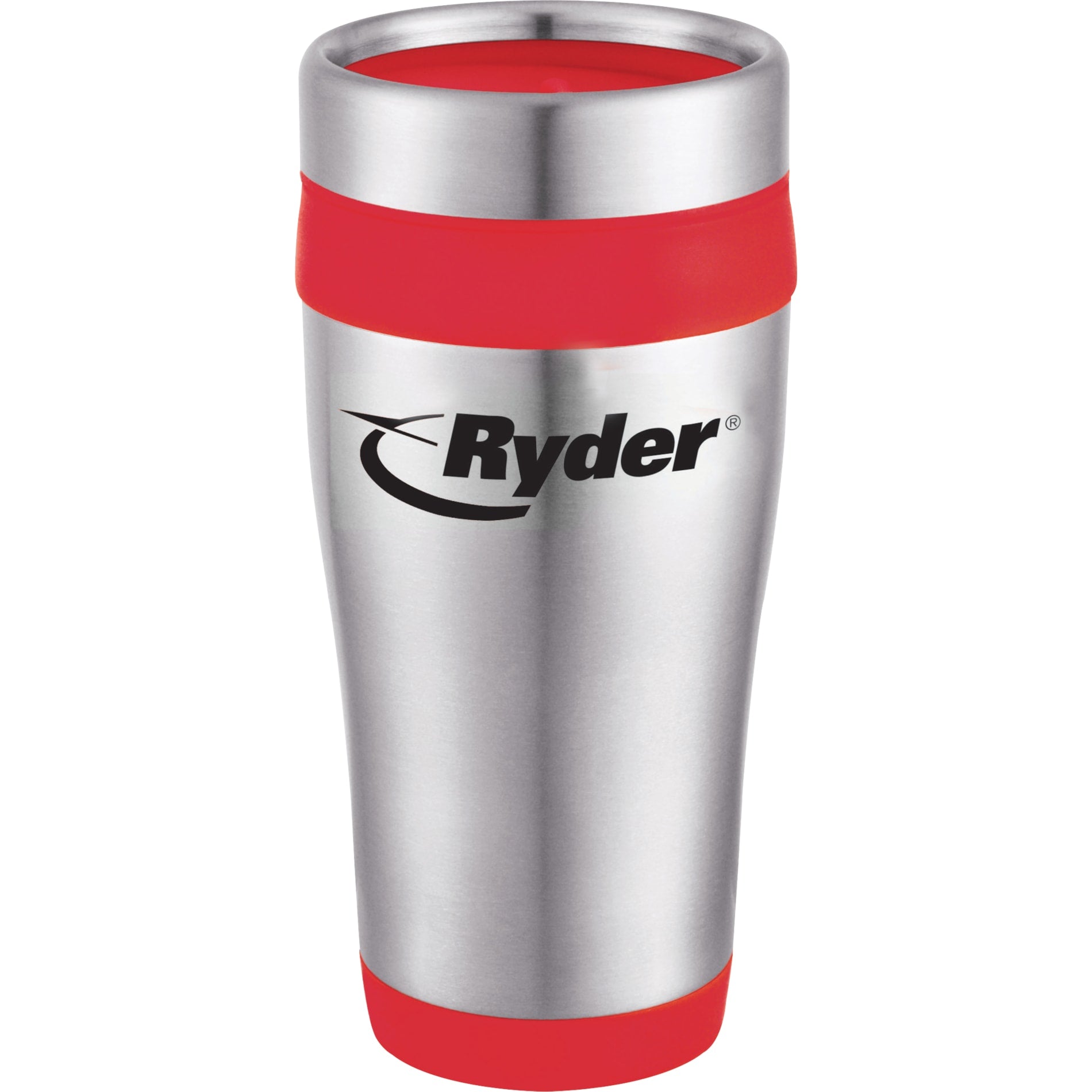 Front View of Red Carmel 16oz Travel Tumbler