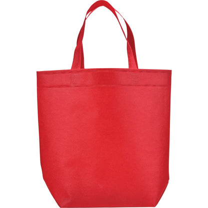 Front View of Red Challenger Non-Woven Shopper Tote plain