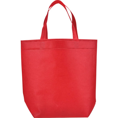 Front View of Red Challenger Non-Woven Shopper Tote plain