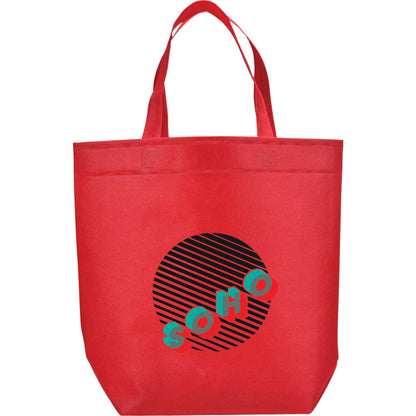 Front View of Red Challenger Non-Woven Shopper Tote