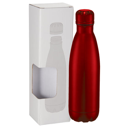 Front View of Red Copper Vacuum Insulated Bottle 17oz w/ Window Box plain
