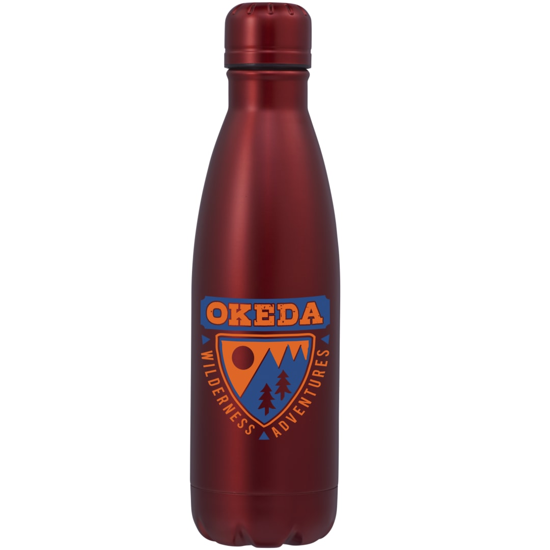 Front View of Red Copper Vacuum Insulated Bottle 17oz