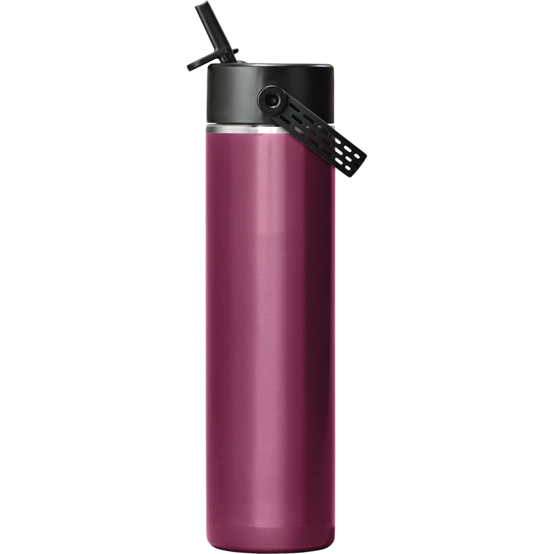 Front View of Red Hydro Flask® Lightweight Bottle w/ Straw Lid 24oz plain