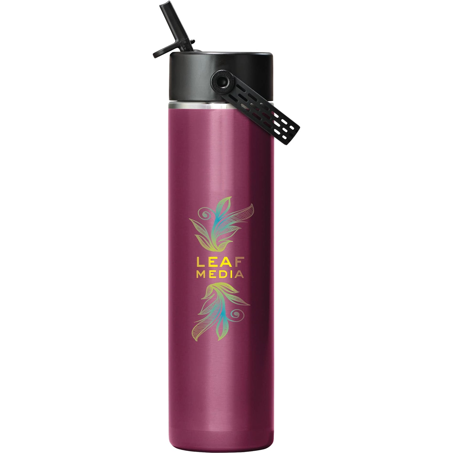 Front View of Red Hydro Flask® Lightweight Bottle w/ Straw Lid 24oz