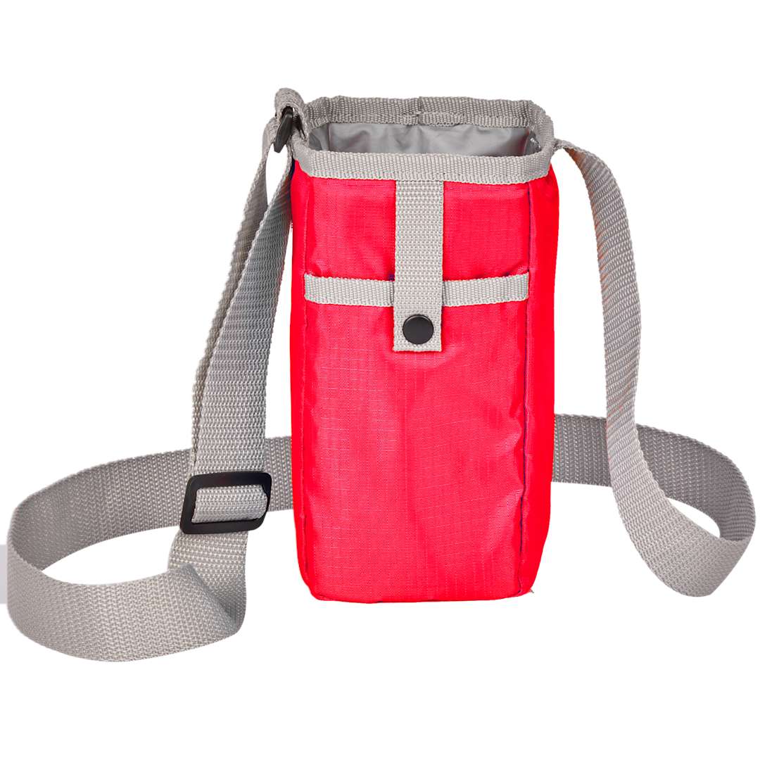 Front View of Red Insulated Bottle Sling plain