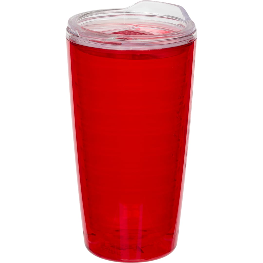 Front View of Red Lakeside Double Wall Tumbler 16 oz plain