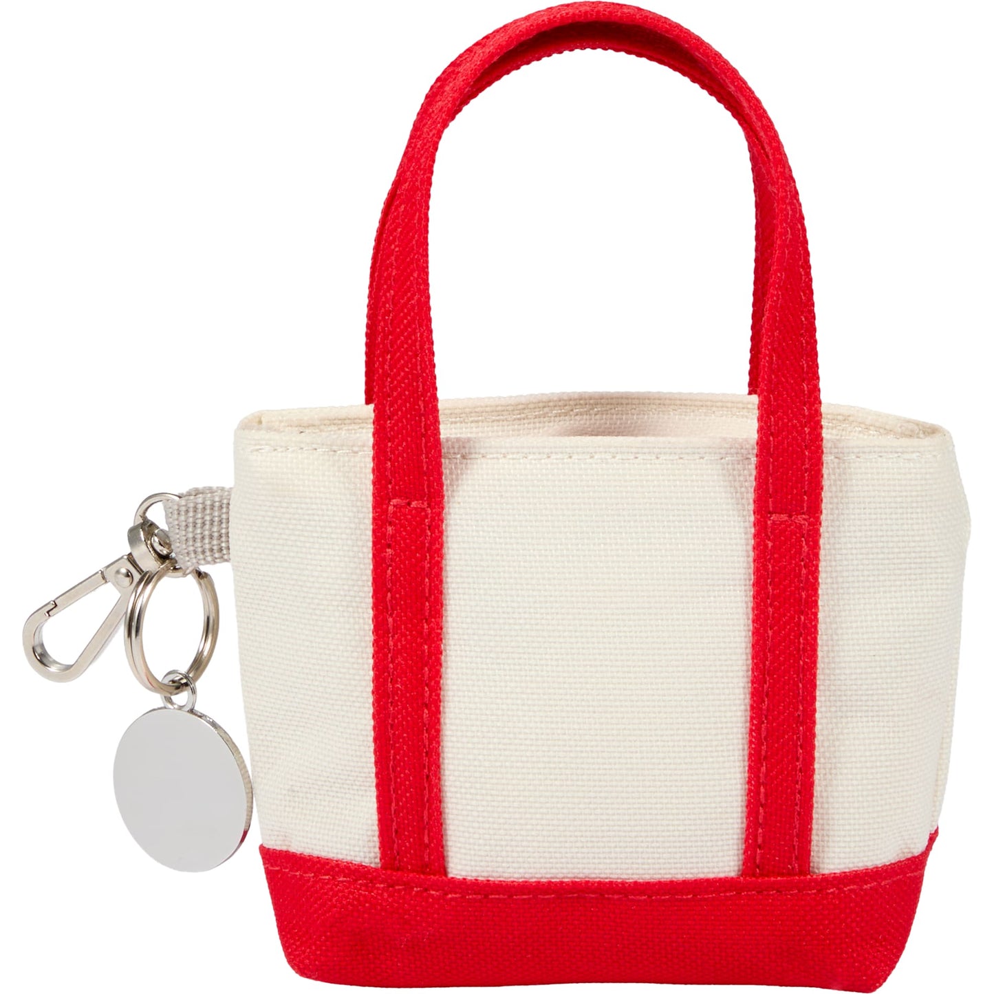 Front View of Red Mini Tote Bag Charm plain