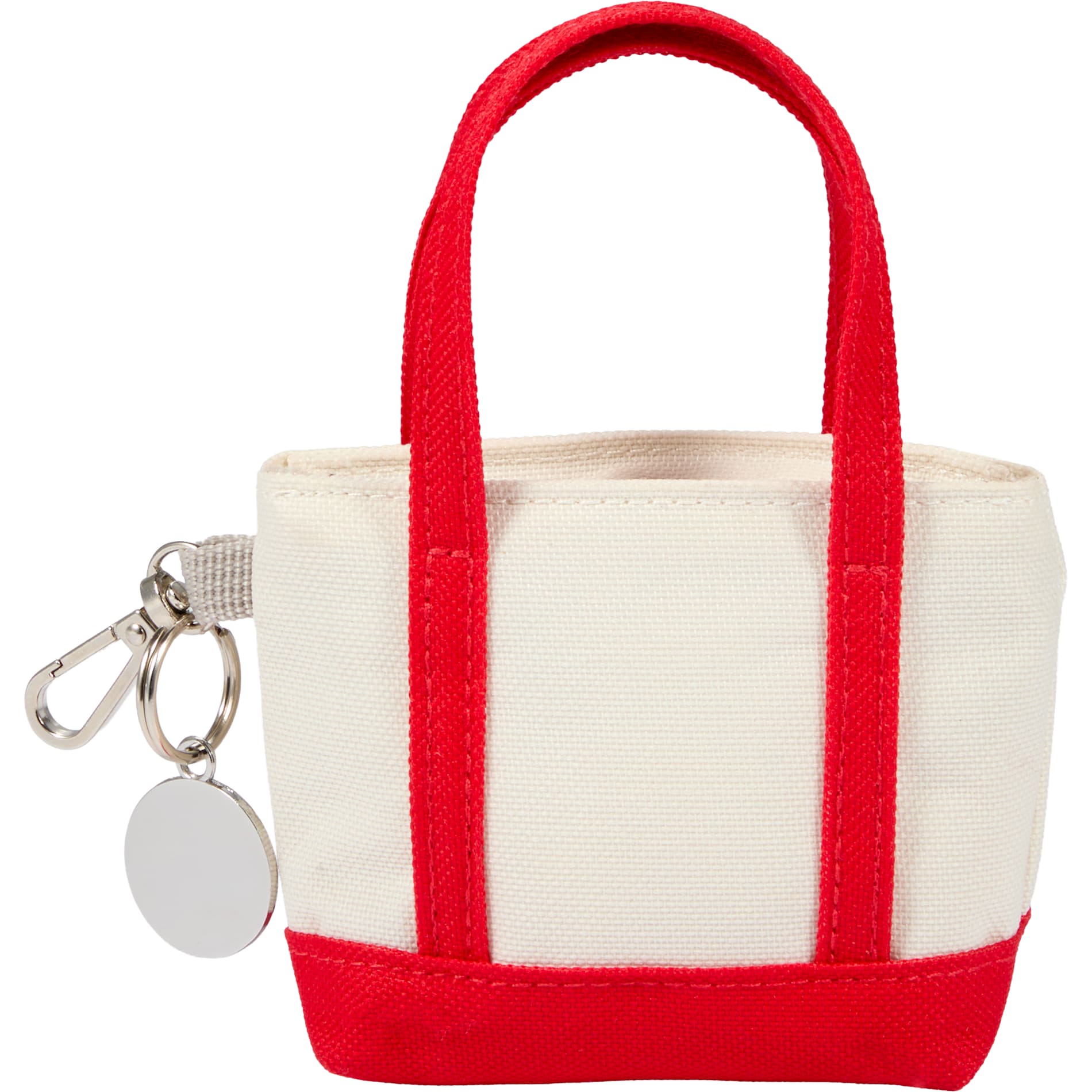 Front View of Red Mini Tote Bag Charm plain