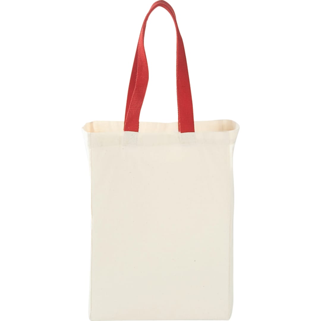 Front View of Red Nebraska 5oz Cotton Canvas Grocery Tote plain